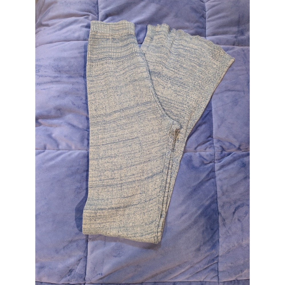 Free People Knit Flare Pants Womens Blue Ribbed Golden Hour - Size M